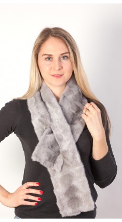 Mink fur scarf - Sapphire Grey